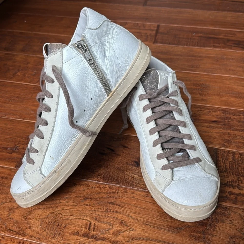 P448 Jack white and cream sneaker shoe, size 41